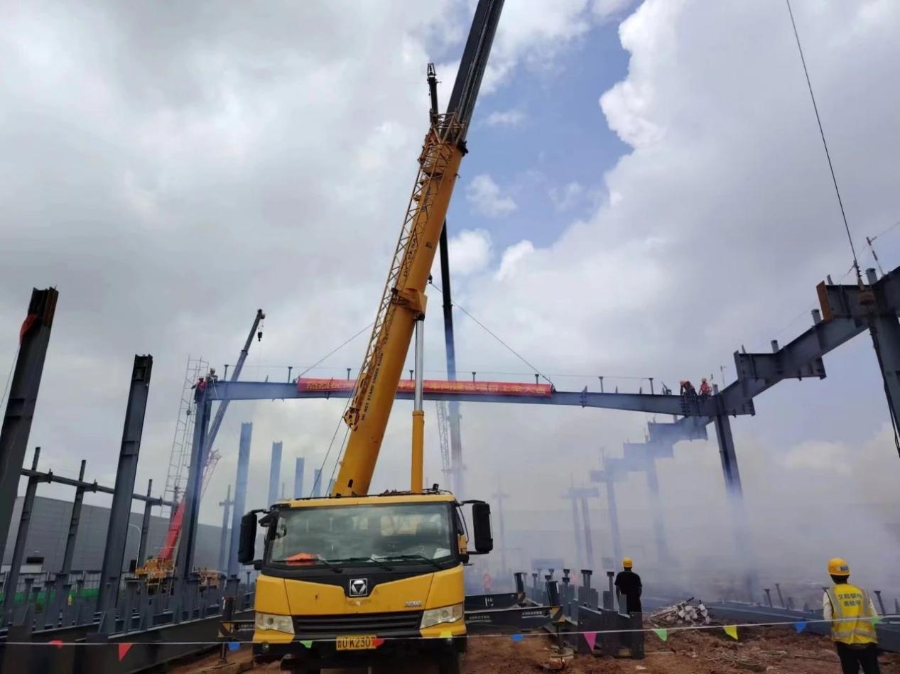 Chery KD Parts Production Workshop Construction Project op de balk, Eihe realiseerde zich dat Chery Automobile Qingdao Base Construction Project het bod 